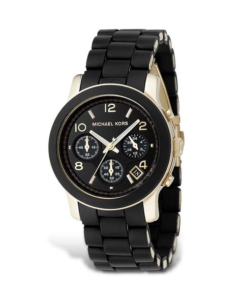 michael kors mens black and silver watch|Michael Kors clear band watch.